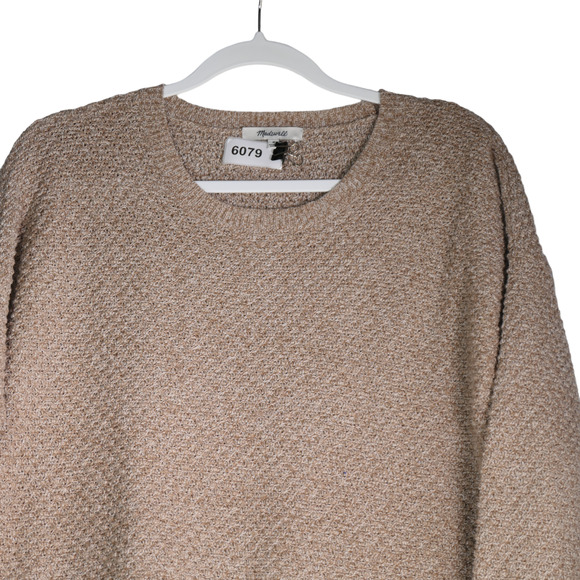 Madewell Sweater Womens Medium Brown Zip Sides Cotton Blend Boho Relaxed Cozy - Picture 2 of 7